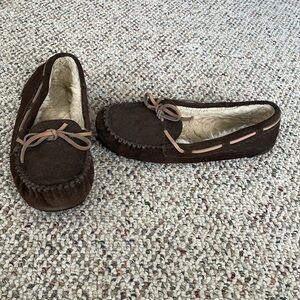 Sox-Tab Brown Moccasins. Cabin Core